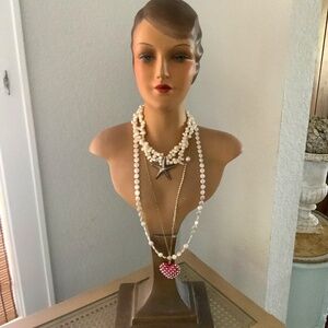 Rare French Art Deco  Mannequin Lady bust  Paris Jewelry Hat  Necklace Display